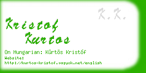 kristof kurtos business card
