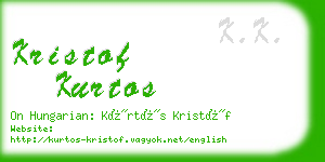 kristof kurtos business card